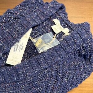 Natural Reflections Aspen Fleck CroppedCardigan Women's Knit Sweater‎ Navy Blue